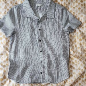 Youth Black and White Striped Shirt